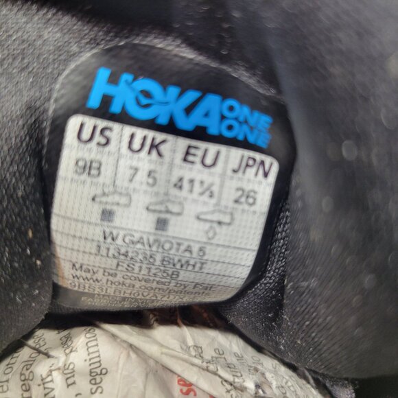 Hoka One One Gaviota 5 Women's Size 9B US Black Running Shoes 1134235 BWHT - Picture 10 of 10
